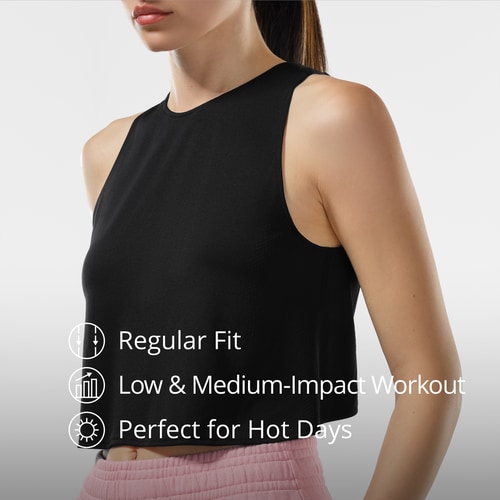 Athleisure Crossover Crop Top - Black (4)