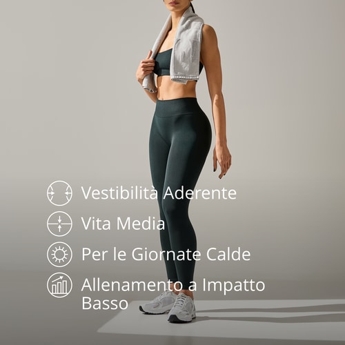 Athleisure Mid-Waist Leggings - Deep Green (2)