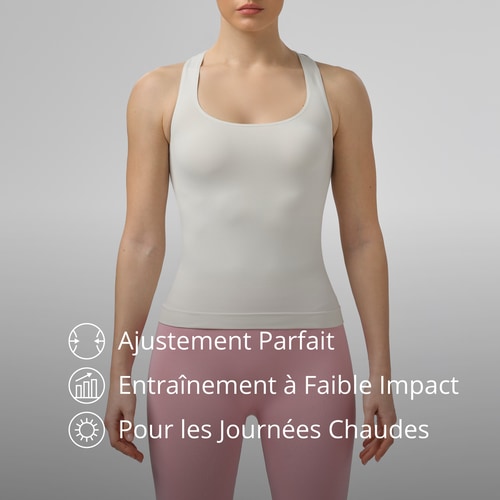 Débardeur Athleisure RacerBack - Blanc Cassé (2)