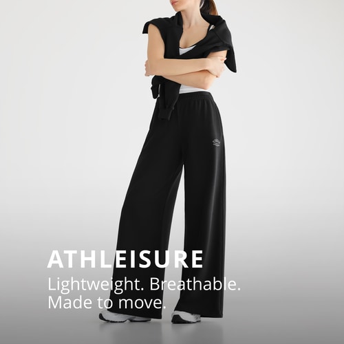 Athleisure broek met wijde pijpen (2)