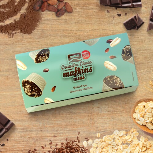 2 x Cocoa Crunchy Mini Muffins - Magdalenas con bajo contenido en azúcares 30 g
