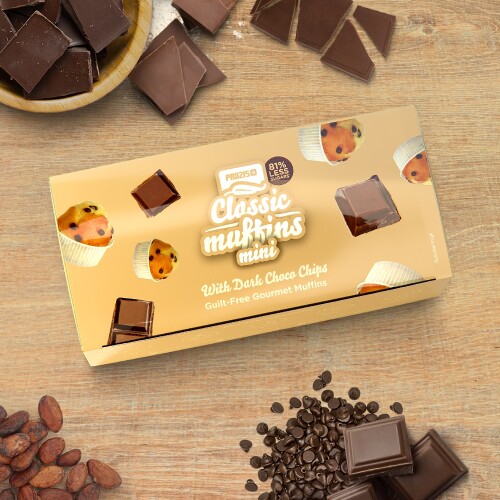 2 x Dark Choco Chip Mini Muffins - Magdalenas con bajo contenido en azúcares 30 g