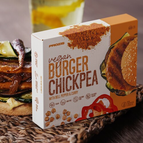 2 x Hamburger Végétalien - Pois Chiches avec Poivrons et Curry 80 g