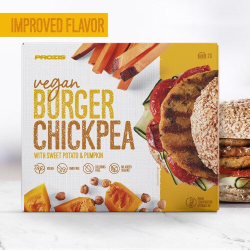 2 x Hamburger Végétalien - Pois Chiches avec Patate Douce et Potiron 80 g