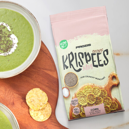 Organic Mini Krispees - Maïs avec des Graines de Chia et du Sel de Mer 50 g