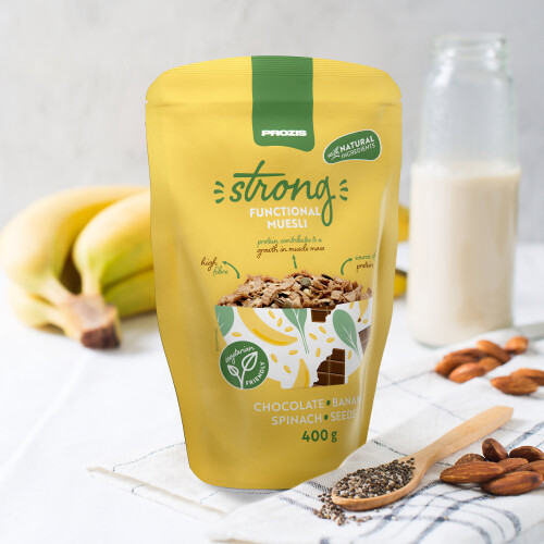 Strong Functional Muesli 400 g Chocolate - Plátano - Espinacas - Semillas
