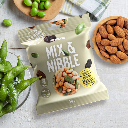 Mix & Nibble 30 g - Mandel, Edamame, Cranberry & proteinreichen Kugeln