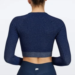 Crop Top à Manches Longues Peach Perfect FX Glitter