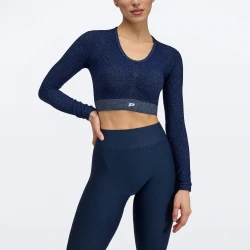 Crop Top à Manches Longues Peach Perfect FX Glitter