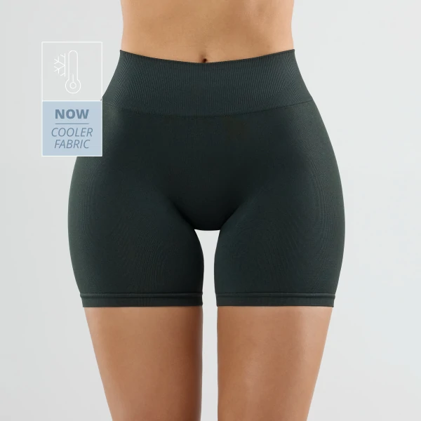 Athleisure Mid-Waist Shorts - Deep Green