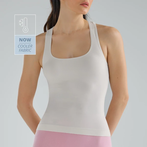 Athleisure RacerBack Tank Top - Elfenbeinweiß