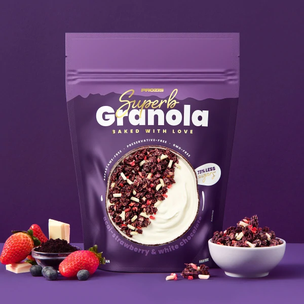 Superb Granola - Açaí, Erdbeere und weiße Schokolade 250 g