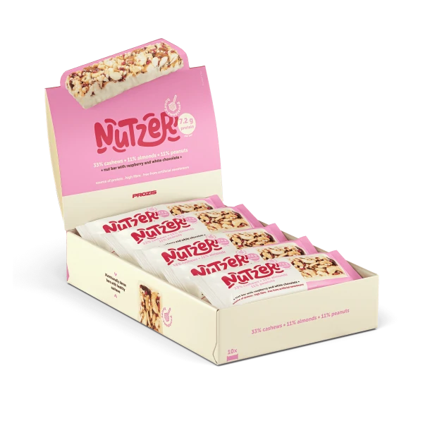 Nutzer Bar - Cashew, Himbeere und weiße Schokolade x 10