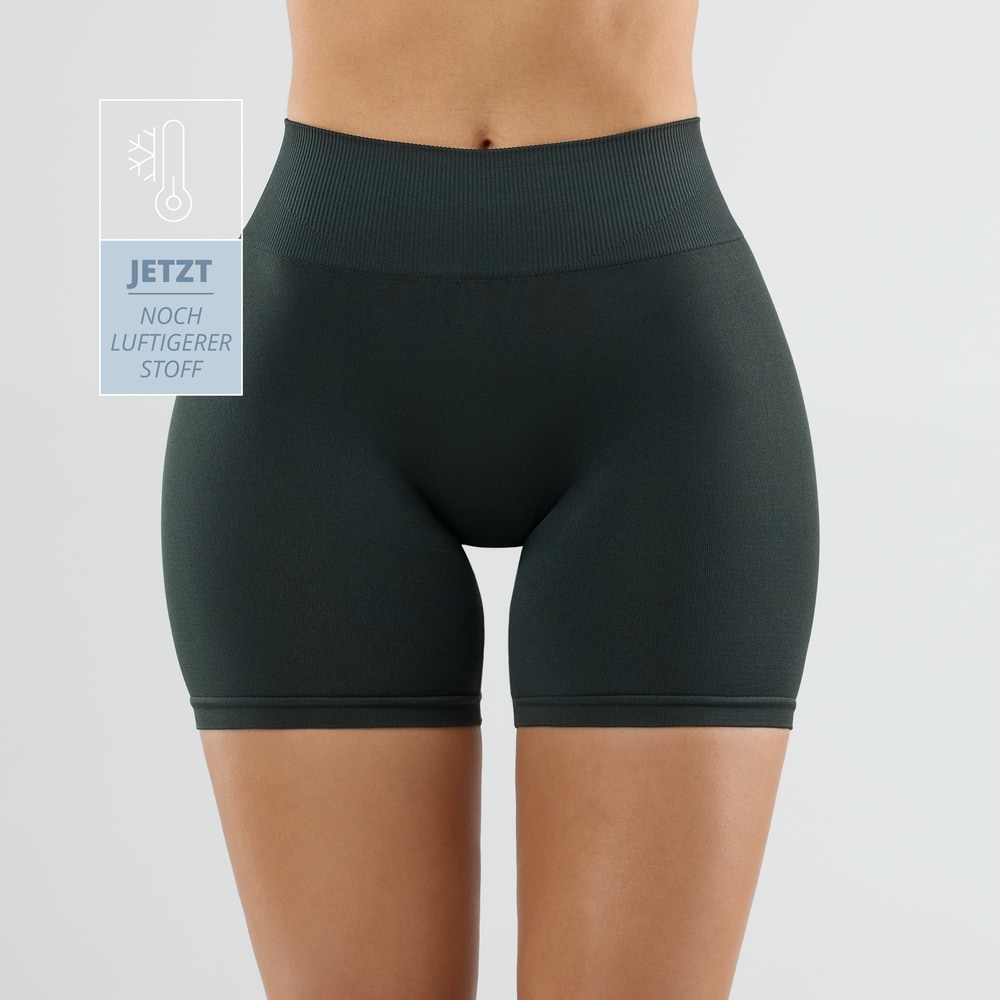 Athleisure Mid-Waist Shorts - Deep Green (10)