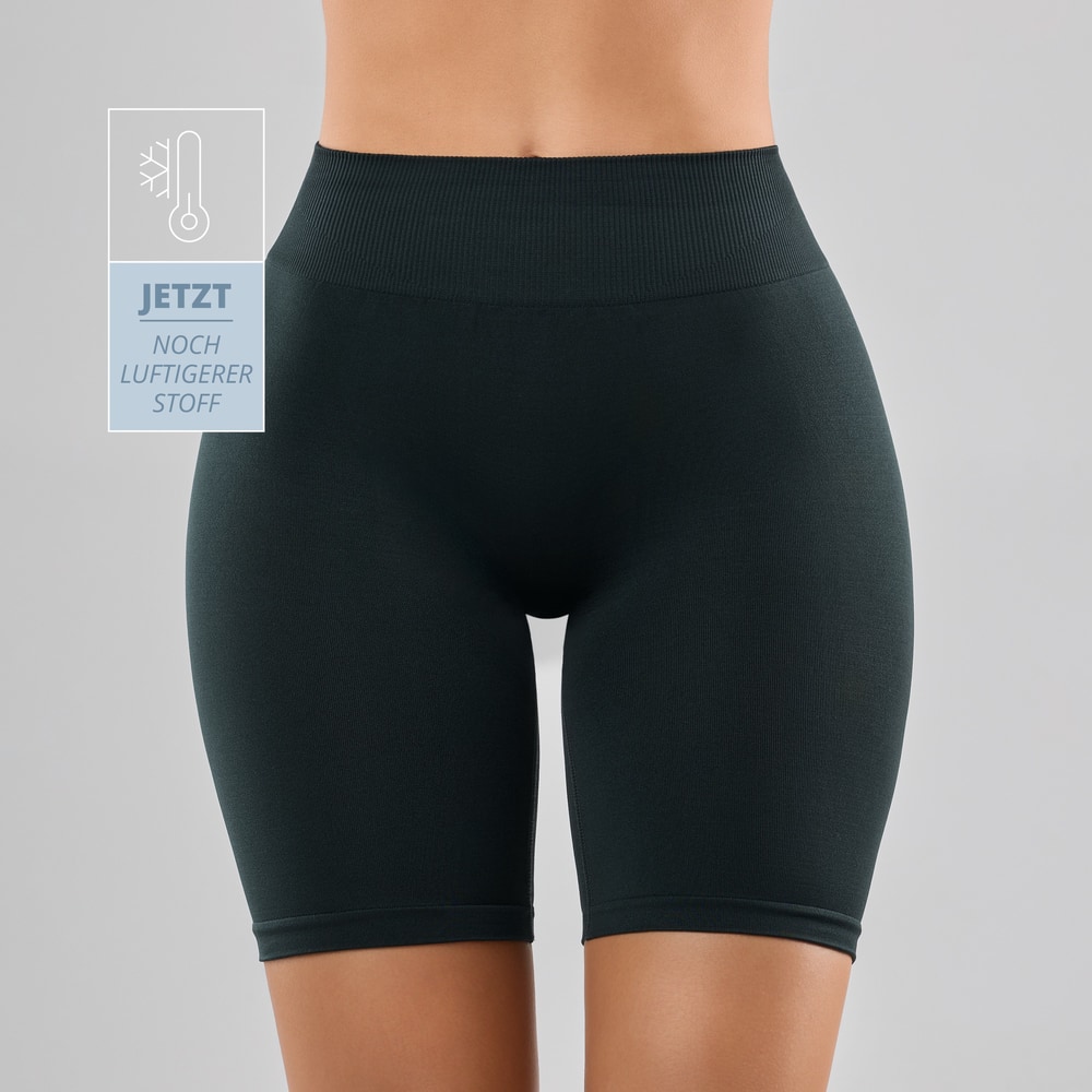 Athleisure Radlerhose mit mittelhohem Bund - Dunkelgrün (10)