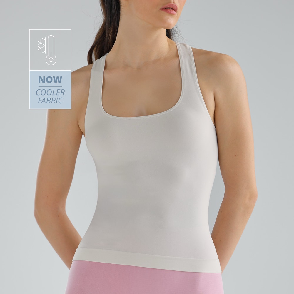 Athleisure RacerBack Tank Top - Off White (10)