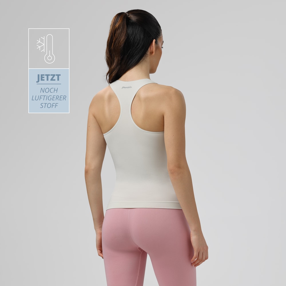 Athleisure RacerBack Tank Top - Elfenbeinweiß (10)