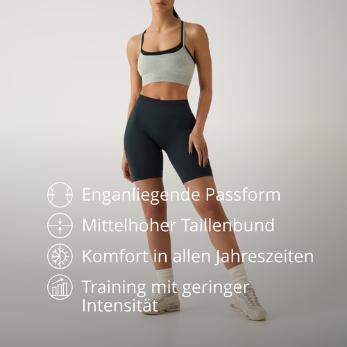 Athleisure Radlerhose mit mittelhohem Bund - Dunkelgrün (2)