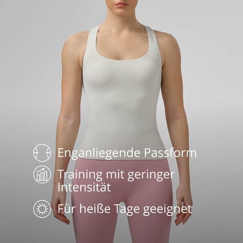 Athleisure RacerBack Tank Top - Elfenbeinweiß (2)