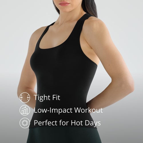 Athleisure RacerBack Tank Top - Black (2)