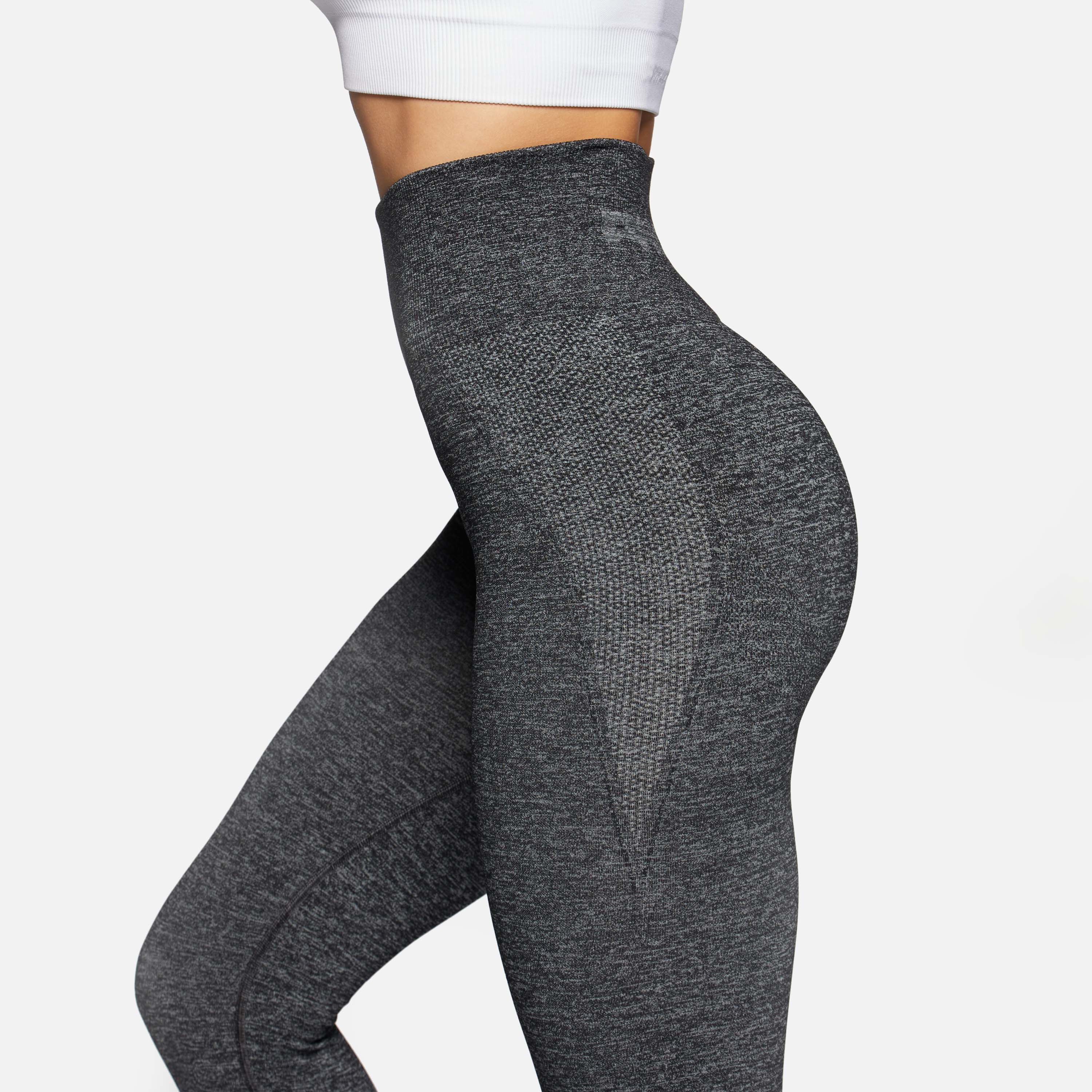 High Waist Leggings - Dark Gray Melange 