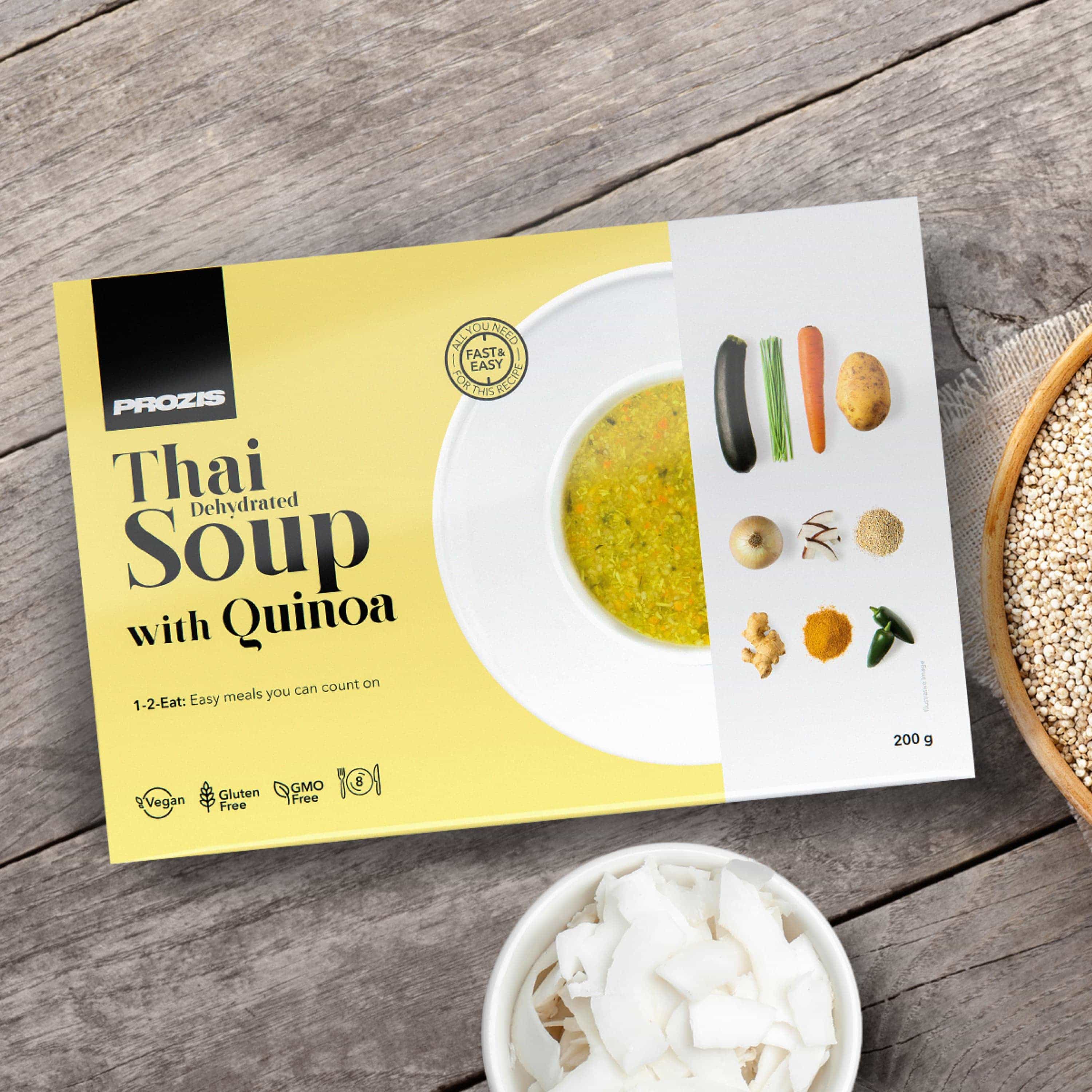 Dehydrated Soup Thai With Quinoa 200 G 8 Servings Free From Dietary Needs Prozis