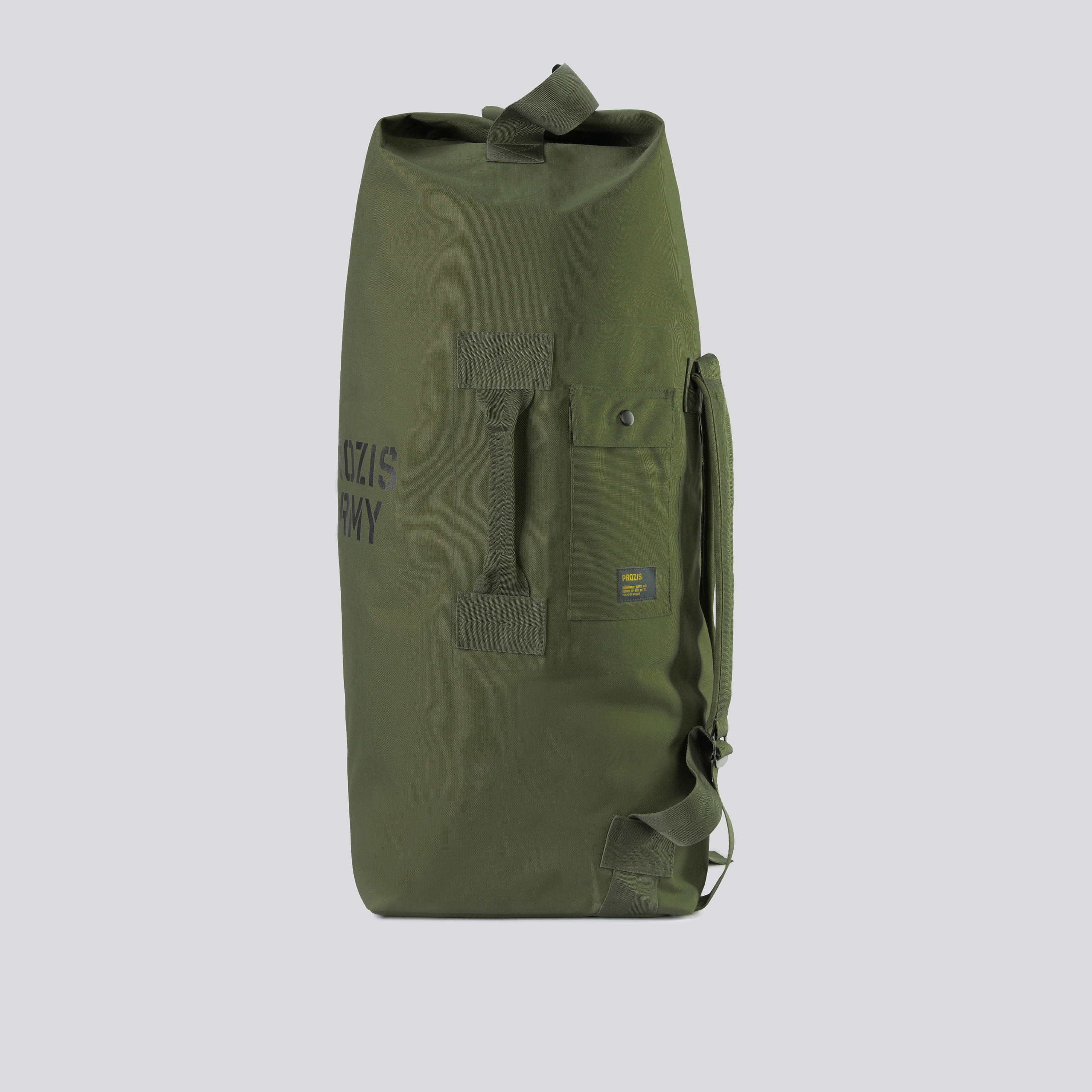 army green duffle bag
