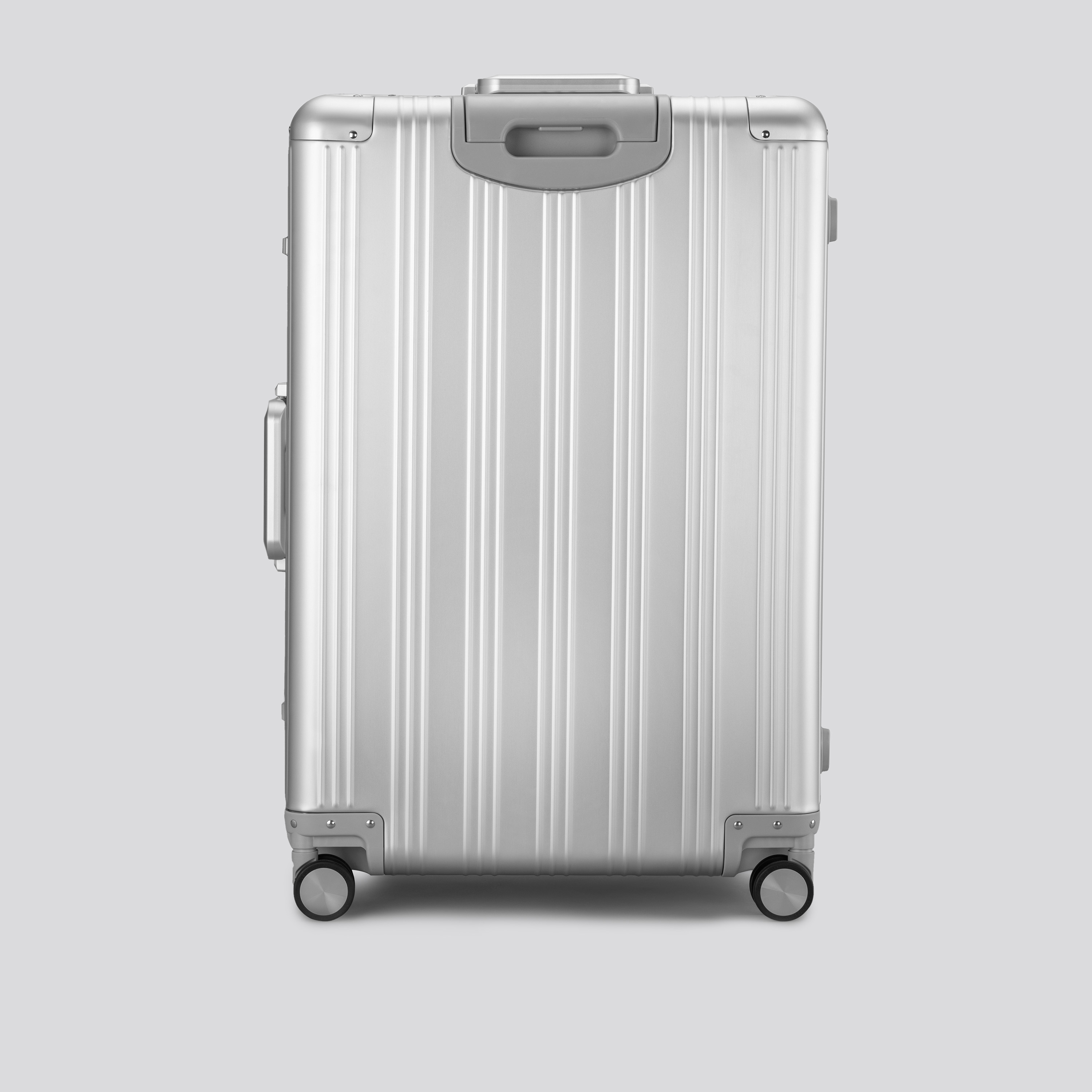 silver aluminum suitcase