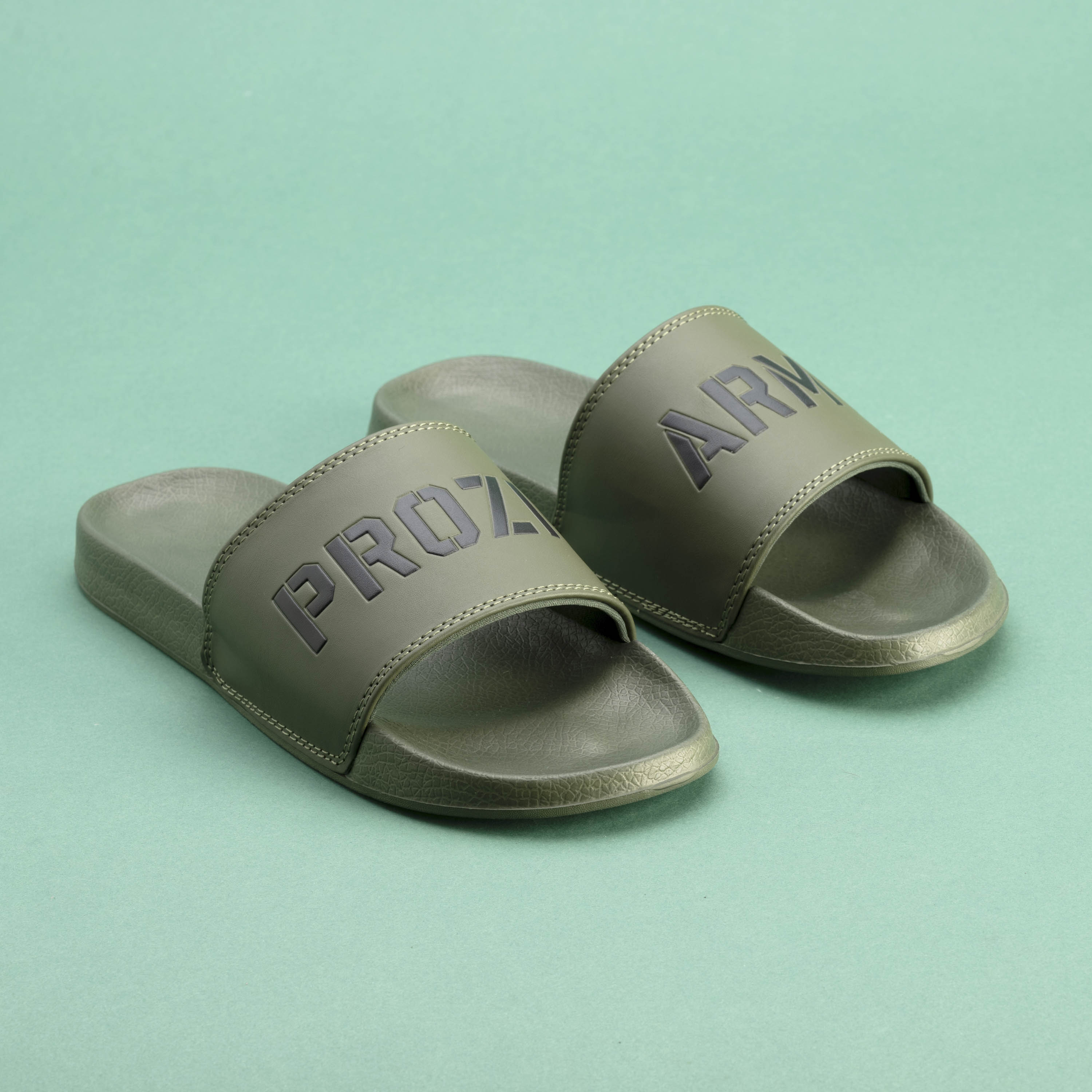 Army Slide Sandals - Green - Clothing 