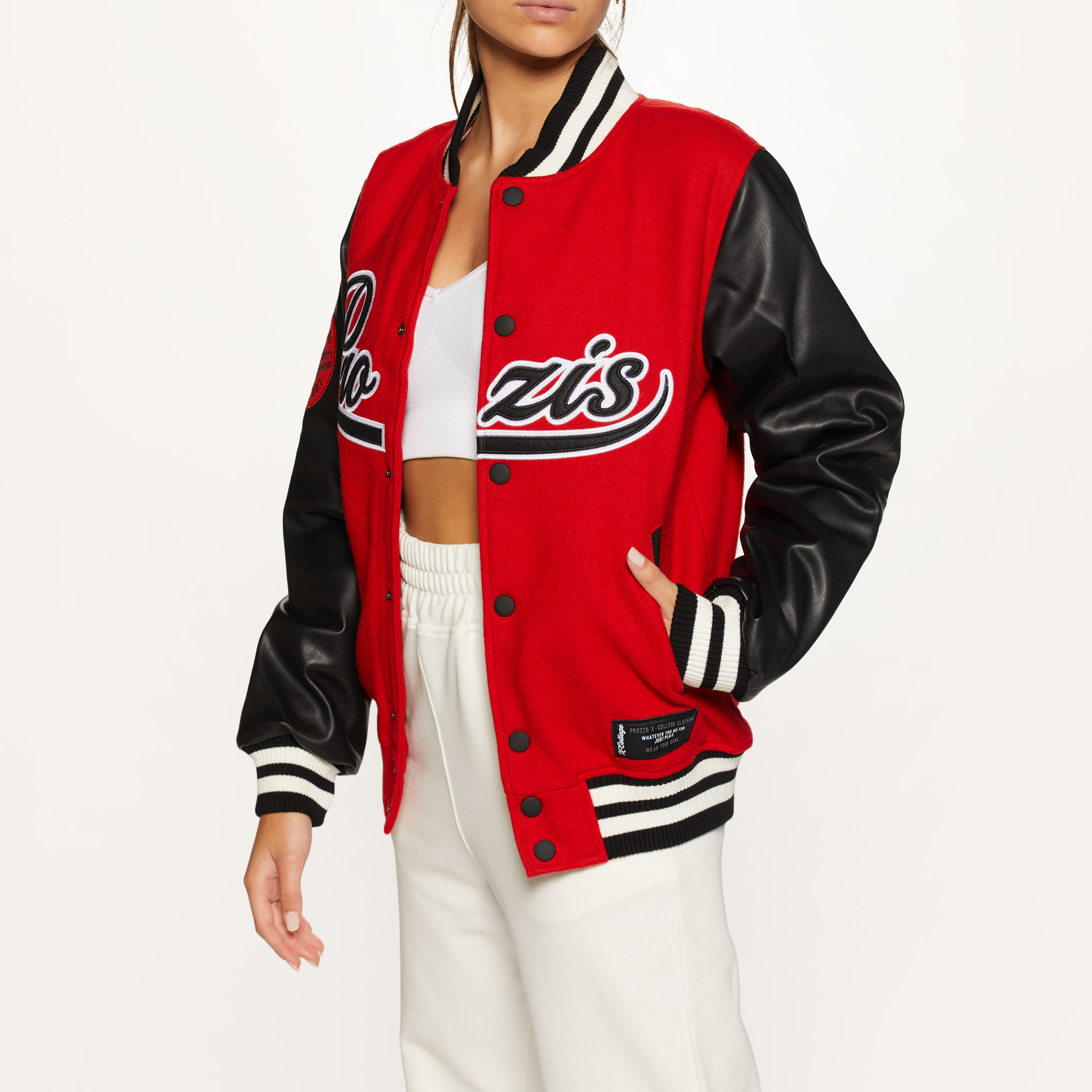 red varsity jacket