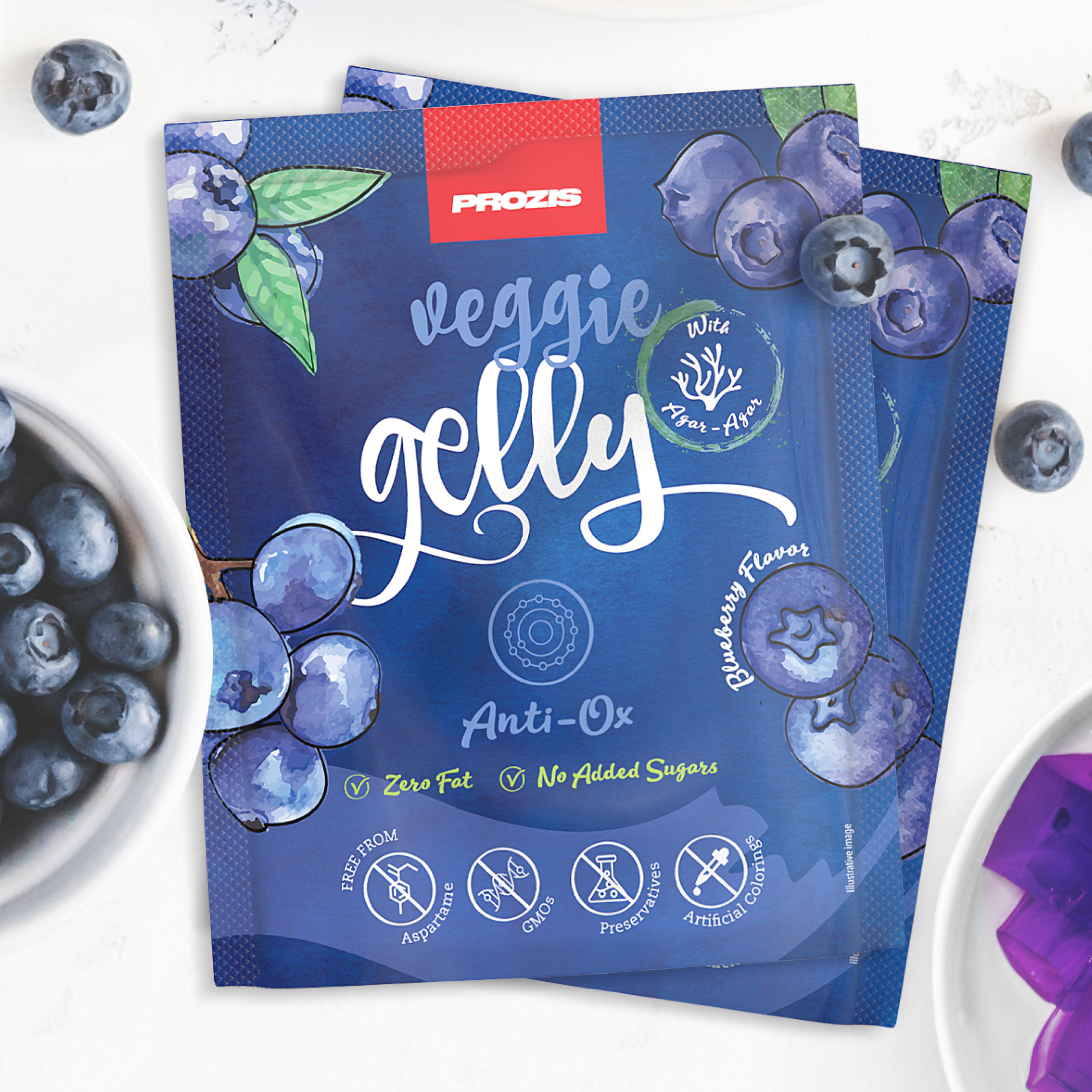 2 X Veggie Gelly Anti Ox 15 G Myrtille Modes De Vie Besoins Dietetiques Prozis