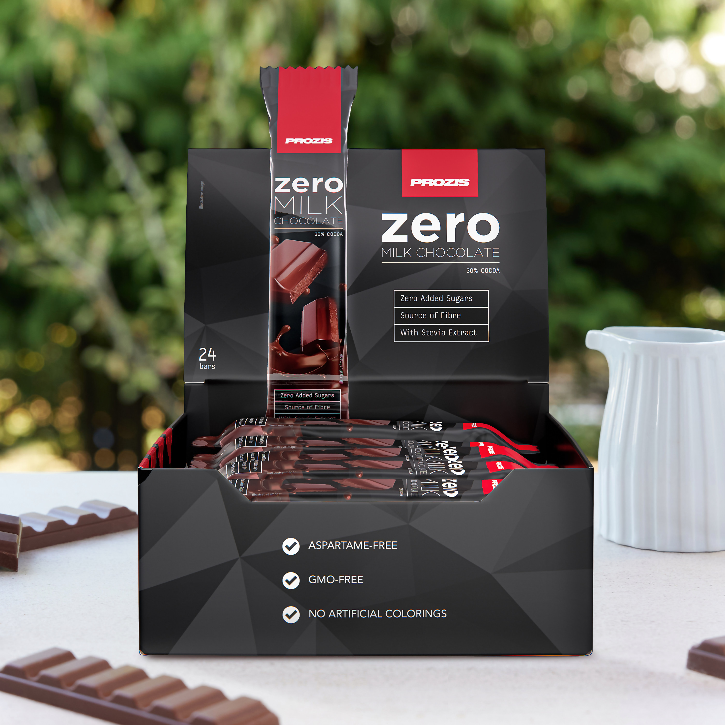 24 X Zero Milk Chocolate 30 G Bars Snacks On The Go Prozis