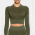 Army Standard Issue Langarm-Crop Top - Camo Green