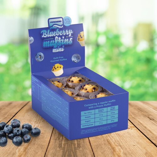 12 x Blueberry Mini Muffins - Muffins à Faible Teneur en Sucres 30 g