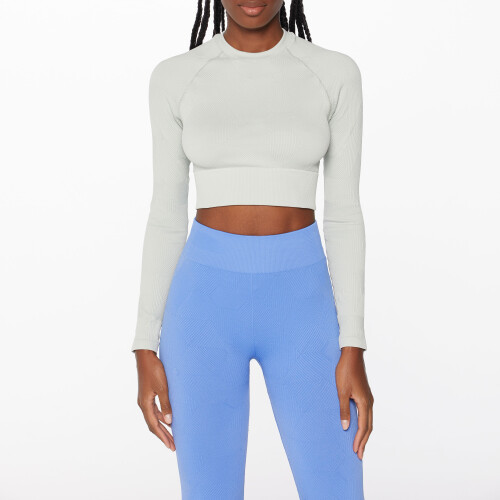 Crop Top à Manches Longues X-Skin Abstract - Light Green