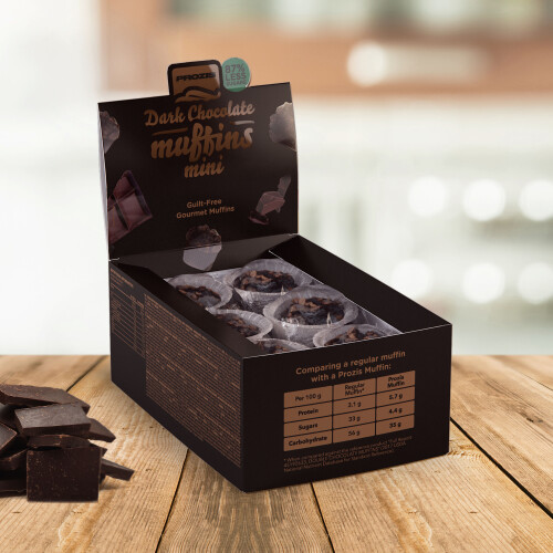 12 x Cocoa-Dark Choco Chip Mini Muffins - Muffins à Faible Teneur en Sucres 30 g