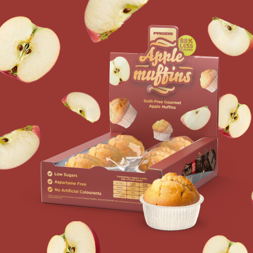 6 x Apple Muffins - Magdalenas con bajo contenido en azúcares 60 g