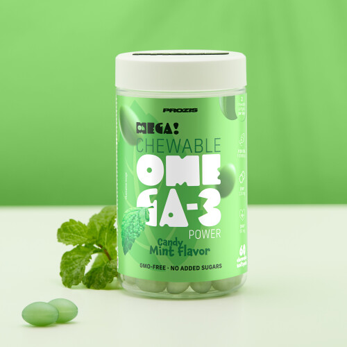 Omega 3 - 60 comprimidos masticables - Sabor menta