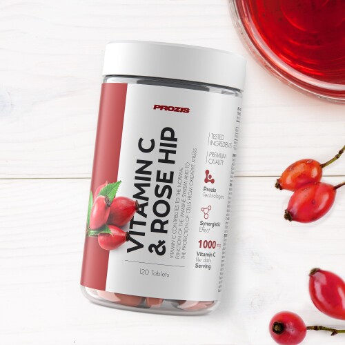 Vitamin C 1000 Mg Rose Hip 120 Tabs Athlete S Health Prozis