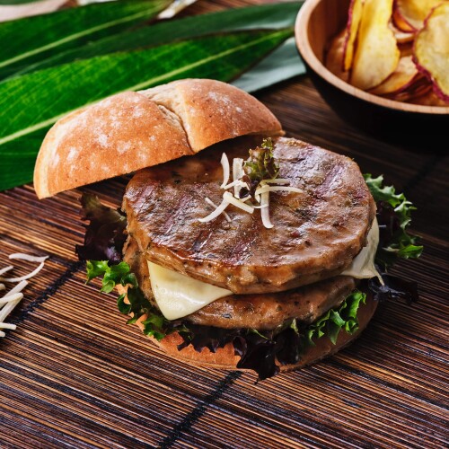 2 X Vegan Burger Seitan With Cheese Flavor 80 G Lunch Dinner Prozis