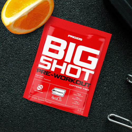 Big Shot Pre Workout Senza Caffeina Bustina 1 Dose Aumento Della Massa Muscolare Prozis