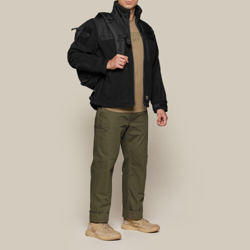 Army Heavy Duty Fleece Jacket - Black