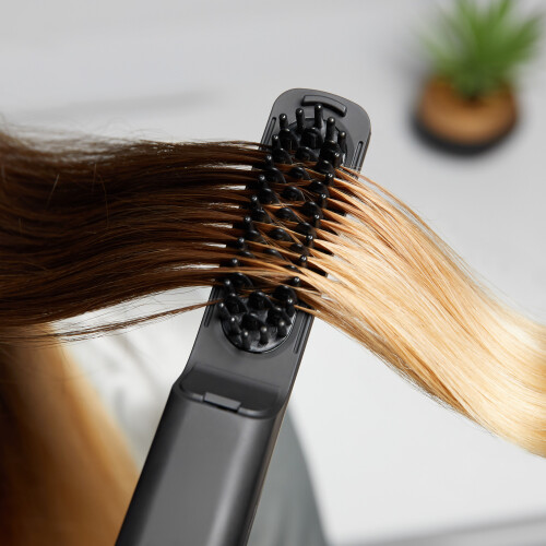 portable hair brush straightener