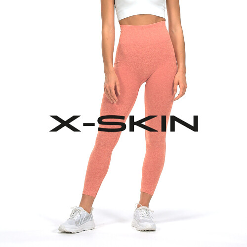 High Waist Leggings - Orange Melange