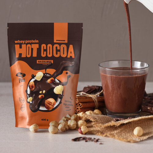 Cacao caliente con proteína de suero de leche 400 g - Avellana