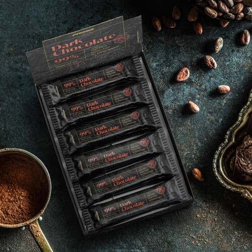 24 x Barre de Chocolat Noir - 99% de Cacao 30 g