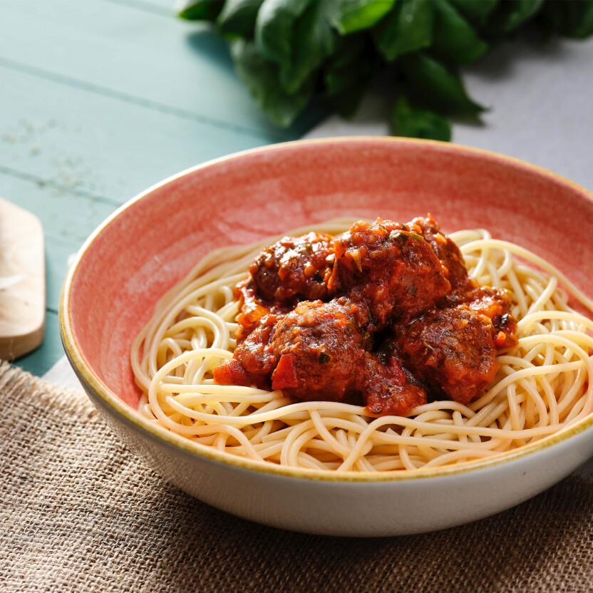 Italian Meatballs Al Pomodoro with Spaghetti
