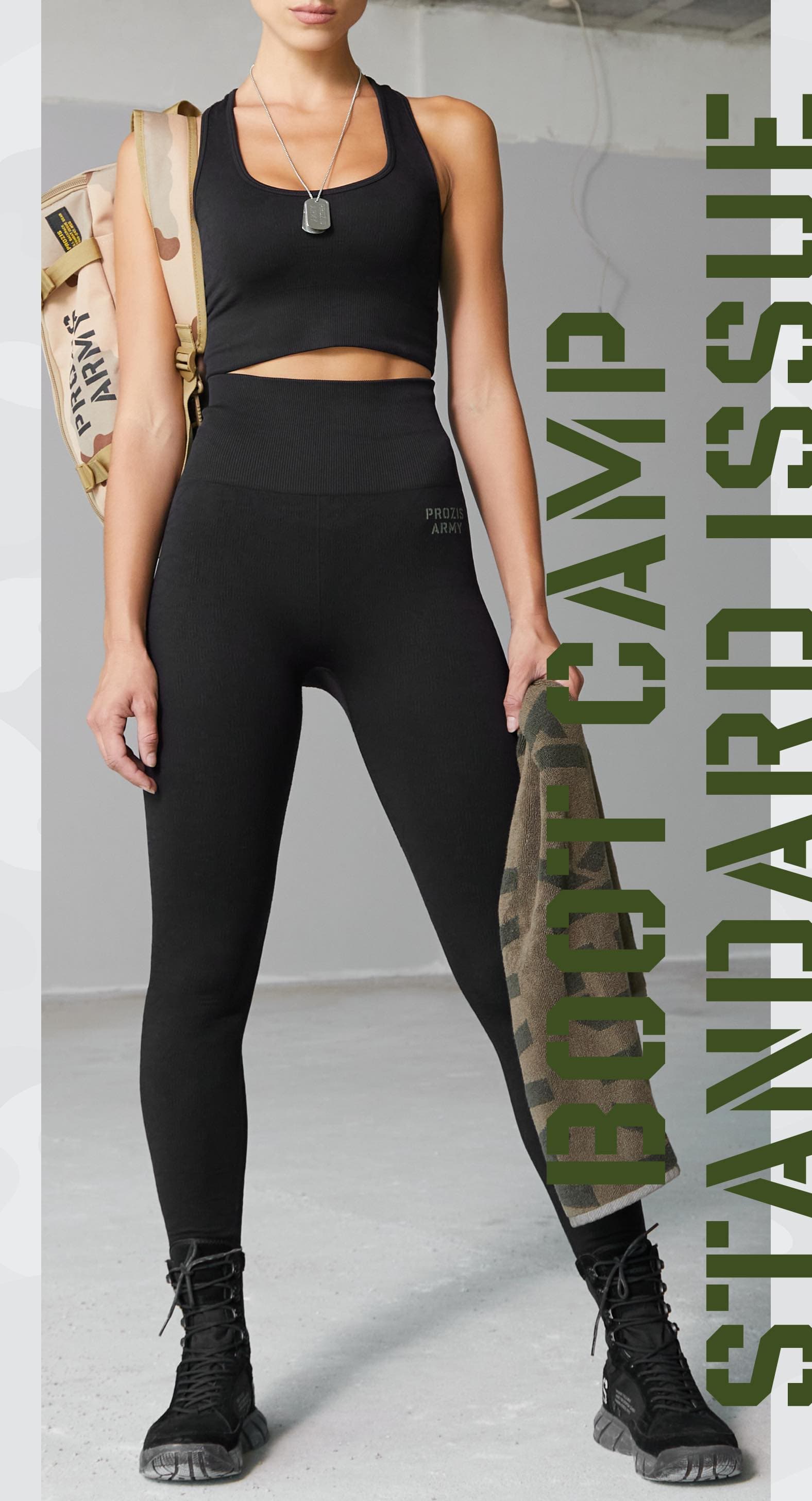 Army BCT High Waist Leggings - Black 