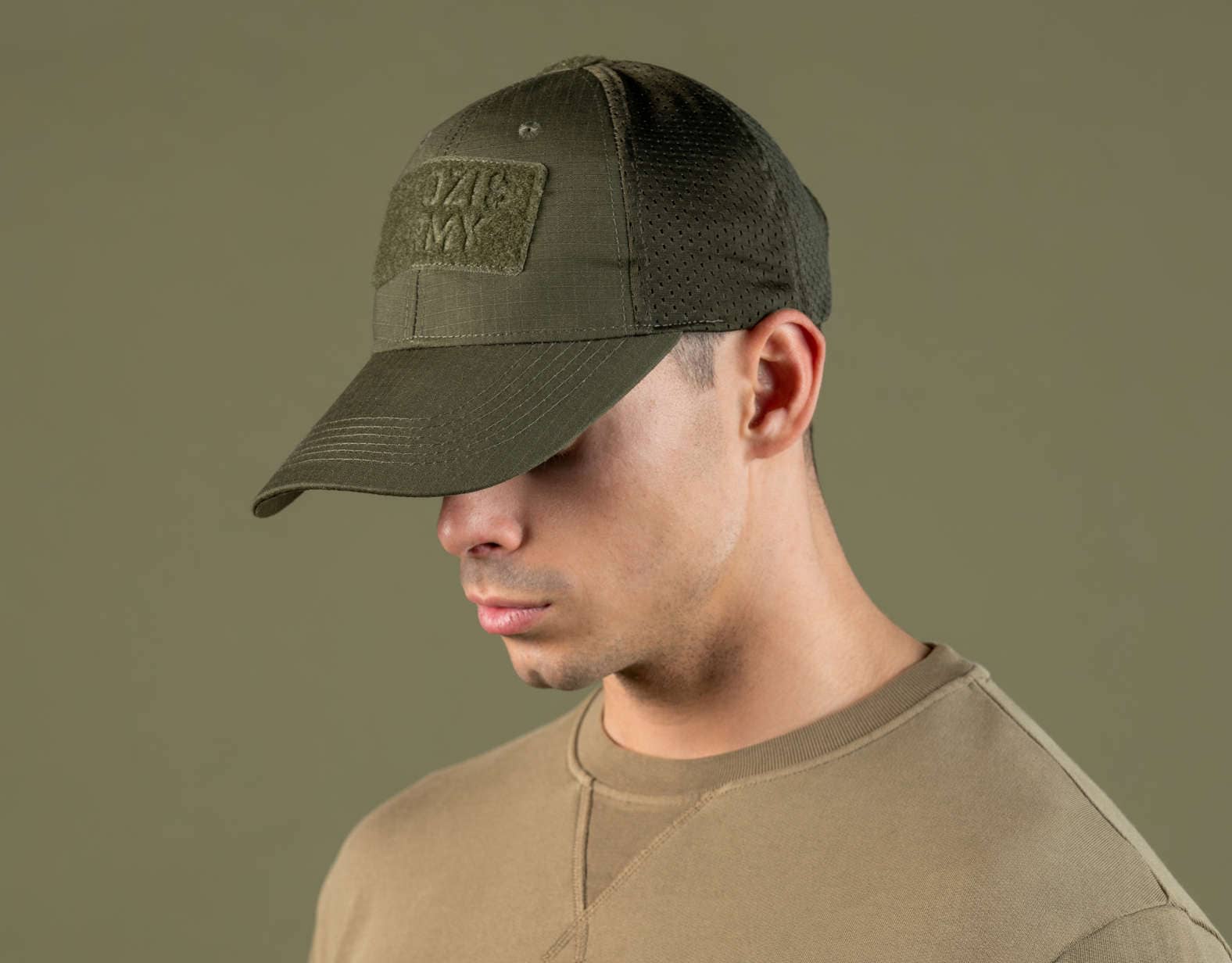 military green snapback