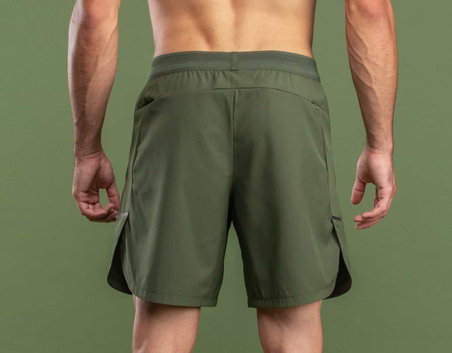 running shorts back zipper pocket